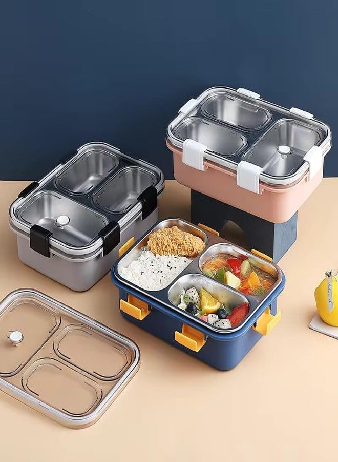 Storescent 3 Compartment Stainless Steel Lunch Box, Leakage Proof Lunch Box for School and Office - Image 5